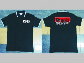 Punks not Dead  polokošela s rôznofarebným lemovaním okolo límčekov a rukávov na výber podľa vášho želania!